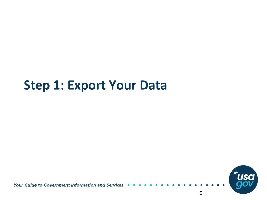 step 1 export your data