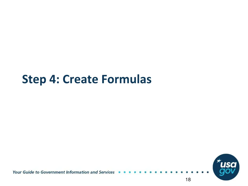 step 4 create formulas