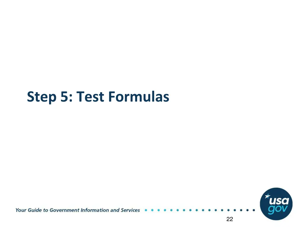 step 5 test formulas