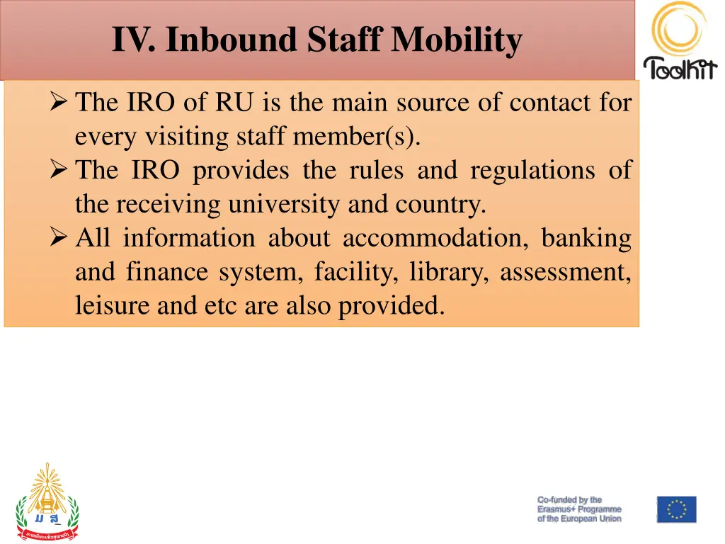 iv inbound staff mobility