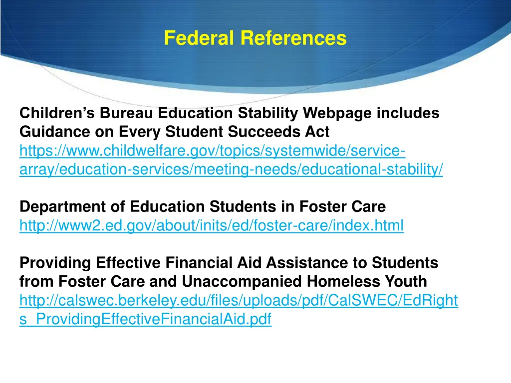 federal references