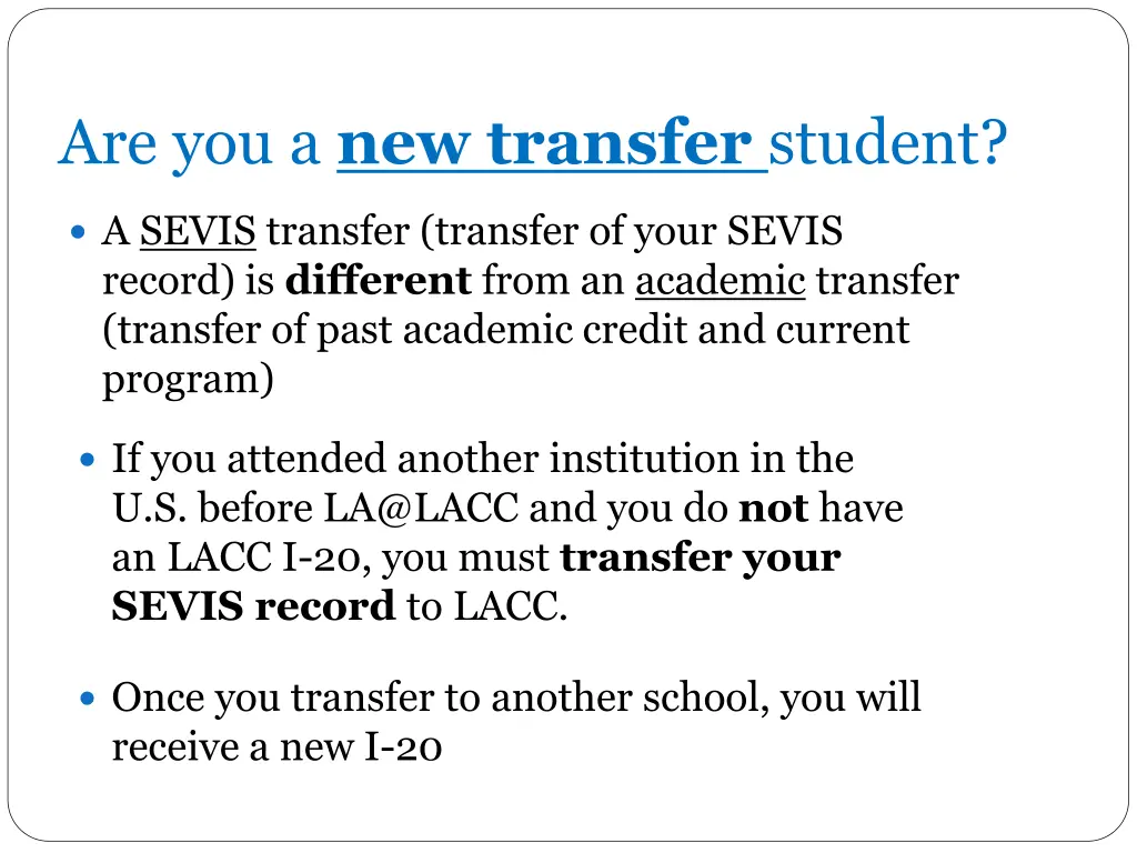 are you a new transfer student