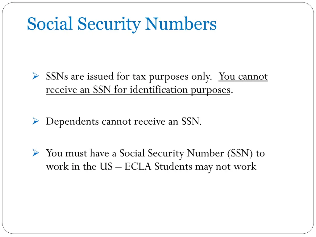 social security numbers