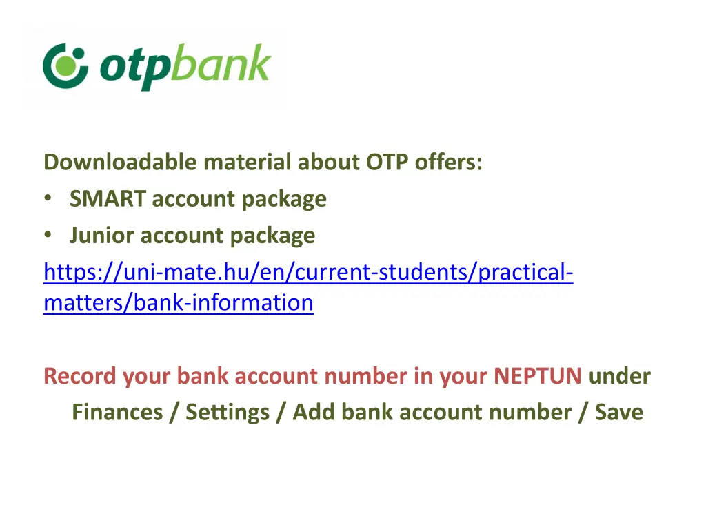 downloadable material about otp offers smart