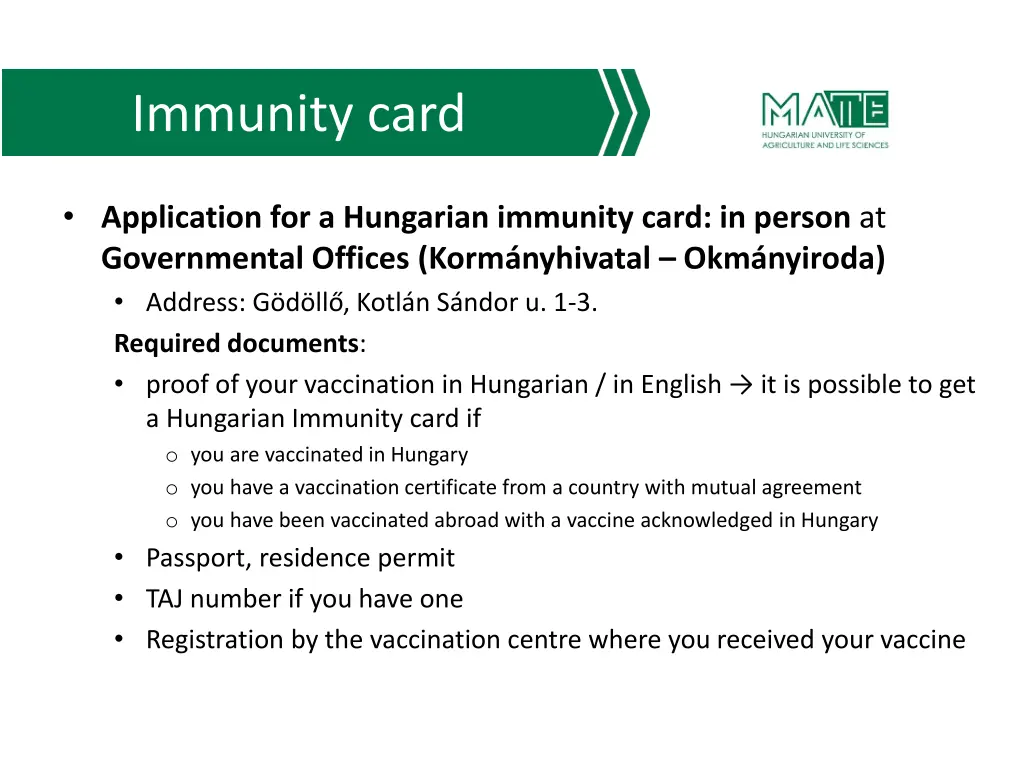 immunity card