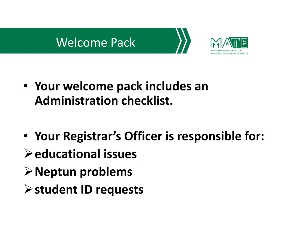 welcome pack