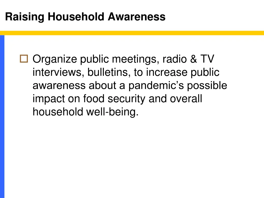 raising household awareness