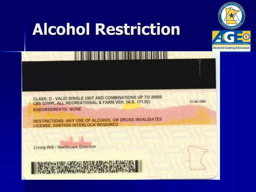 alcohol restriction