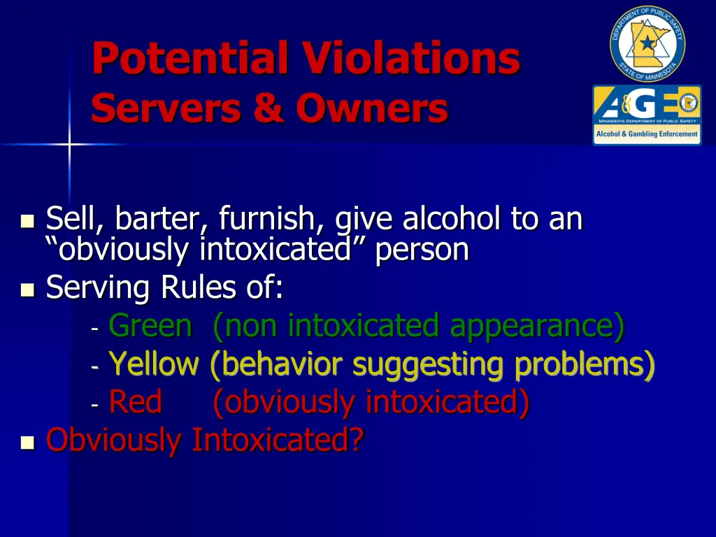 potential violations servers owners