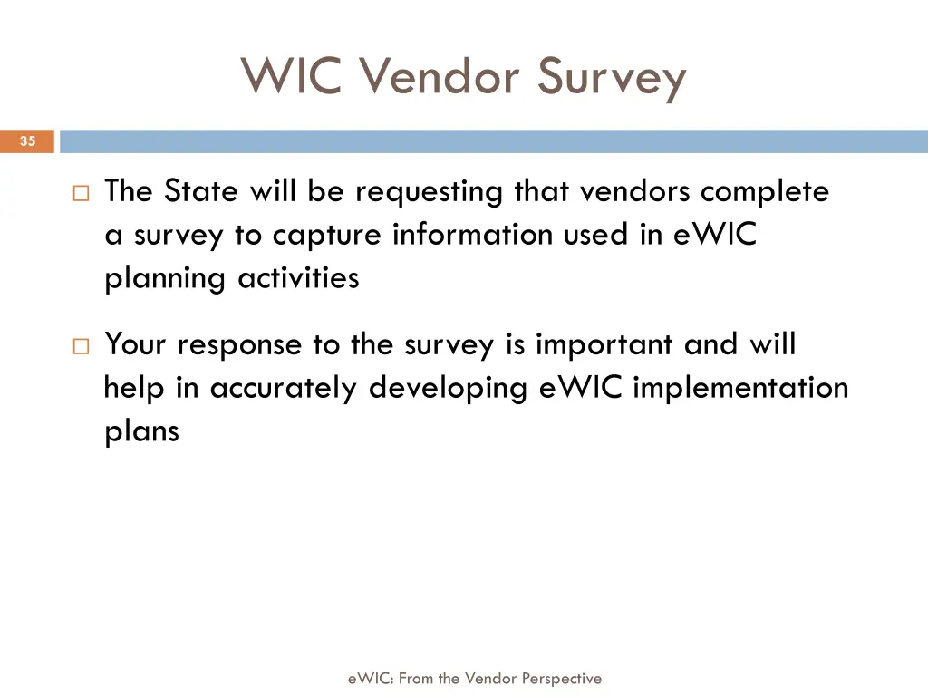 wic vendor survey