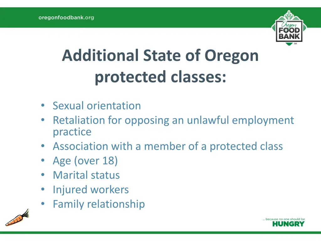 additional state of oregon protected classes