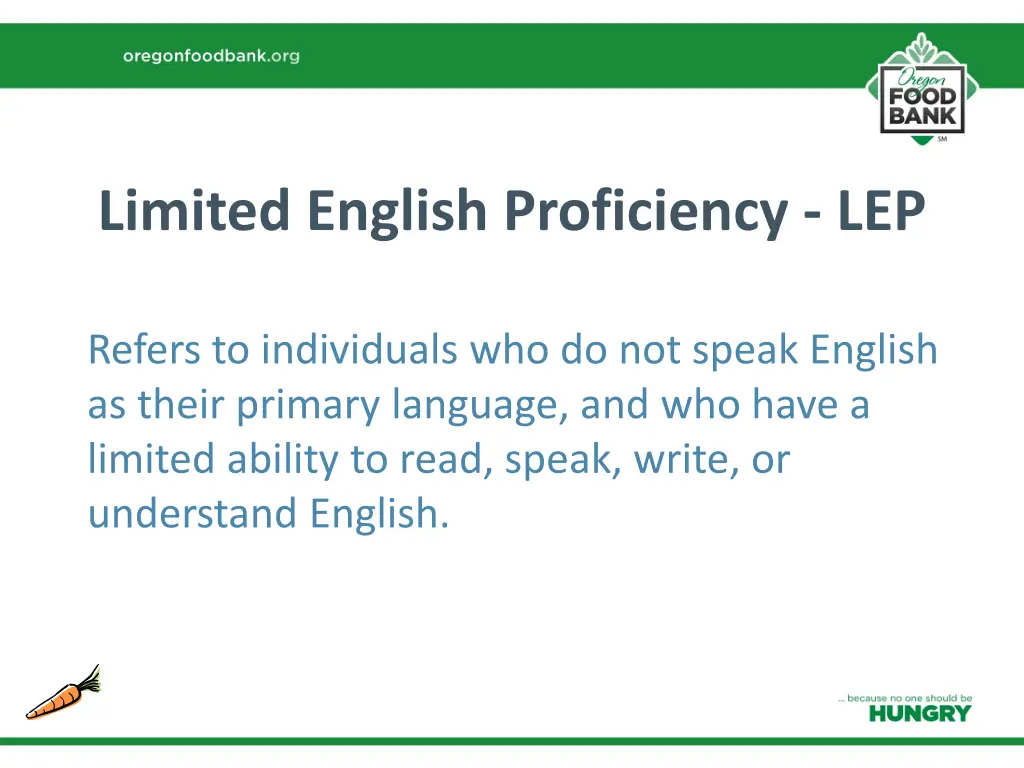 limited english proficiency lep