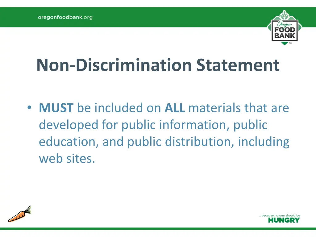 non discrimination statement