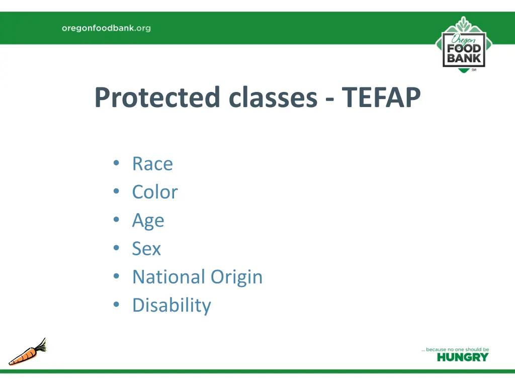 protected classes tefap