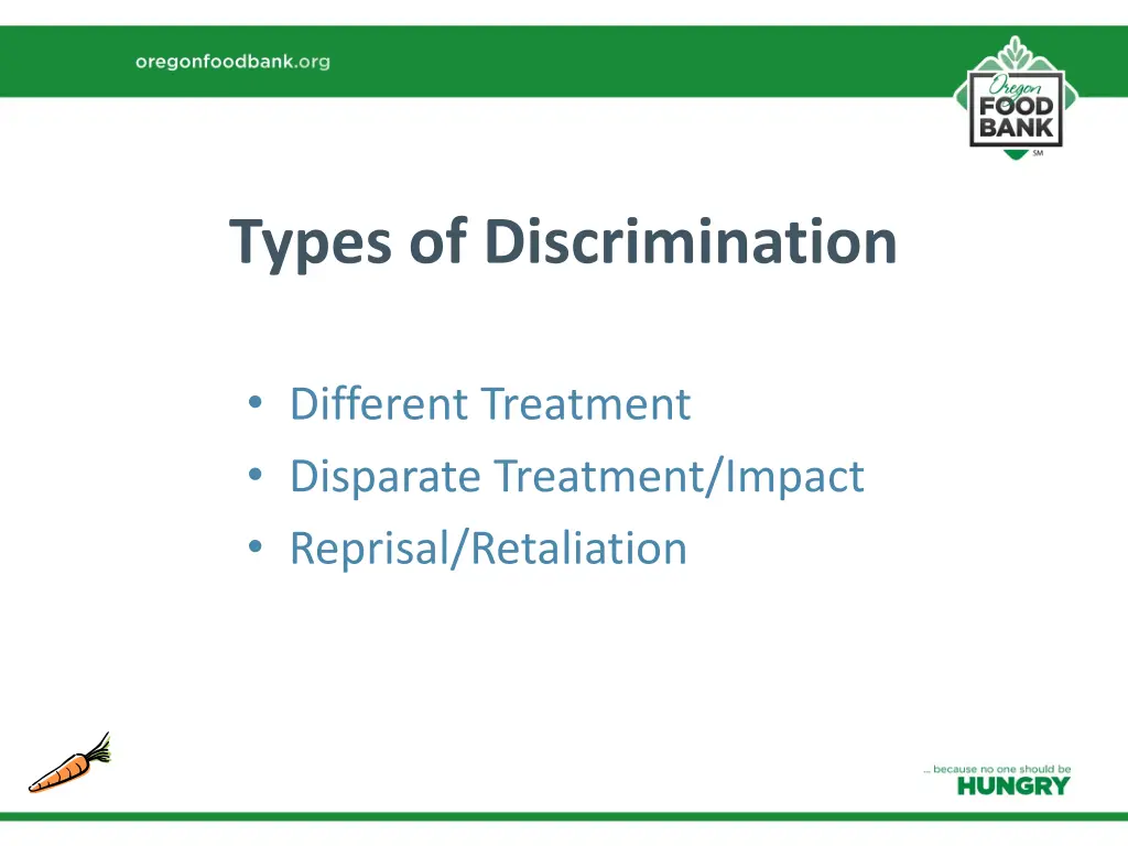 types of discrimination