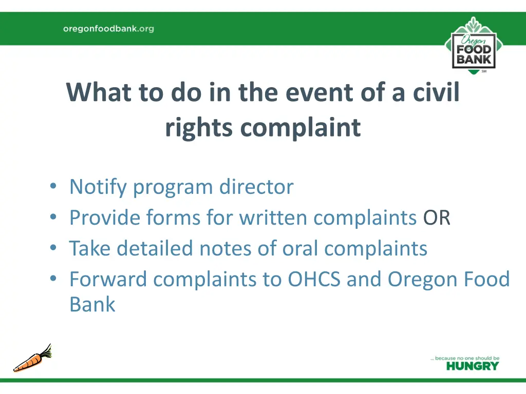 what to do in the event of a civil rights