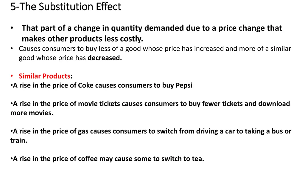 5 5 the substitution effect the substitution