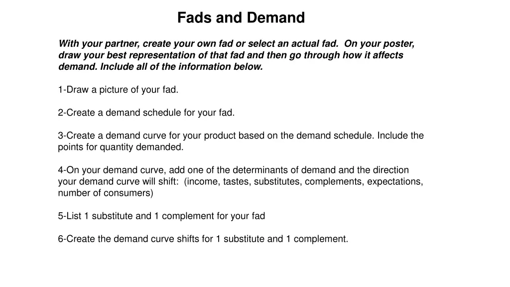 fads and demand 1