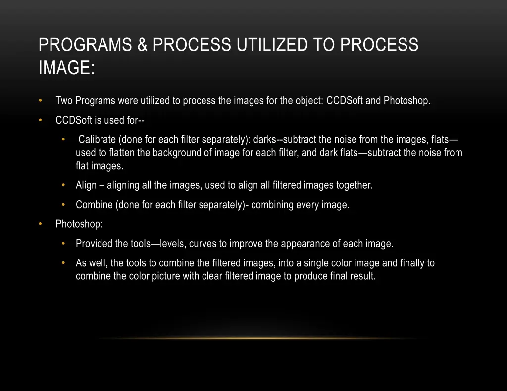 programs process utilized to process image