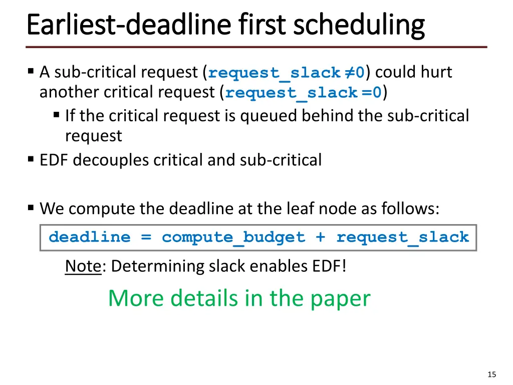 earliest earliest deadline first scheduling