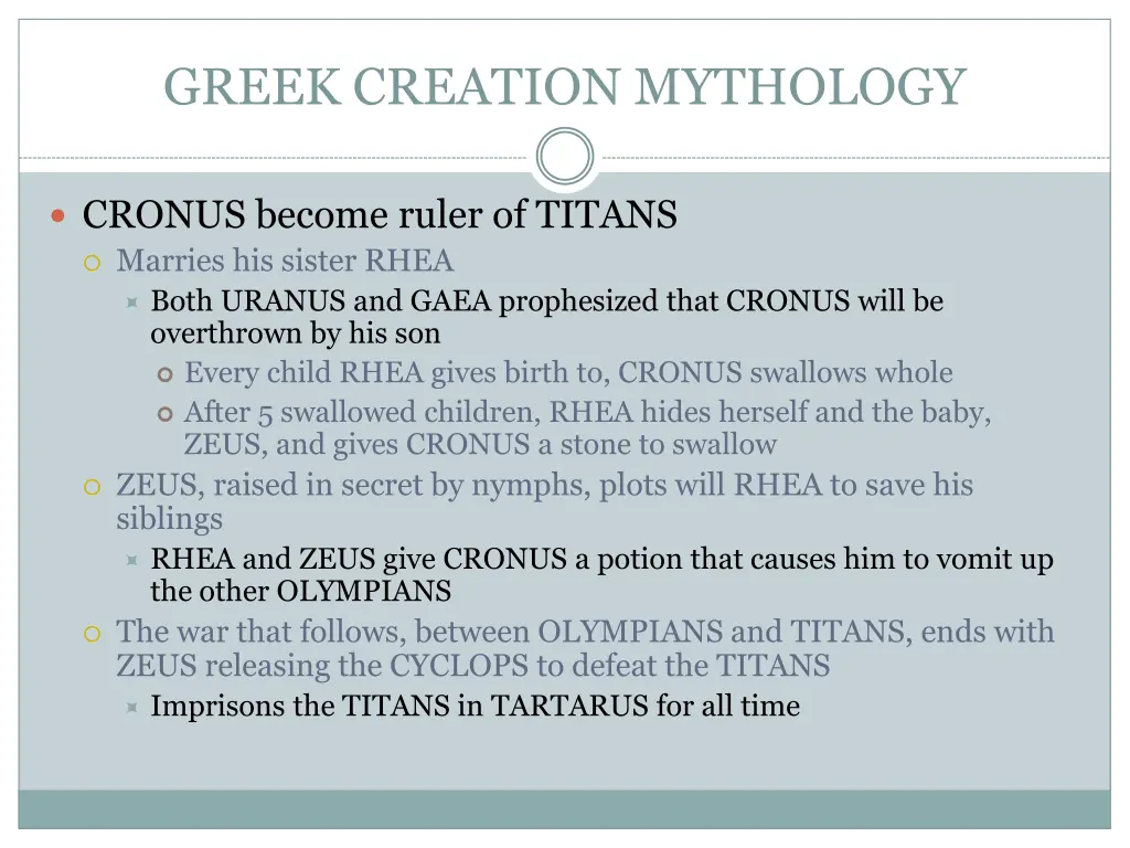 greek creation mythology 1