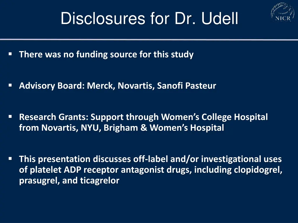 disclosures for dr udell