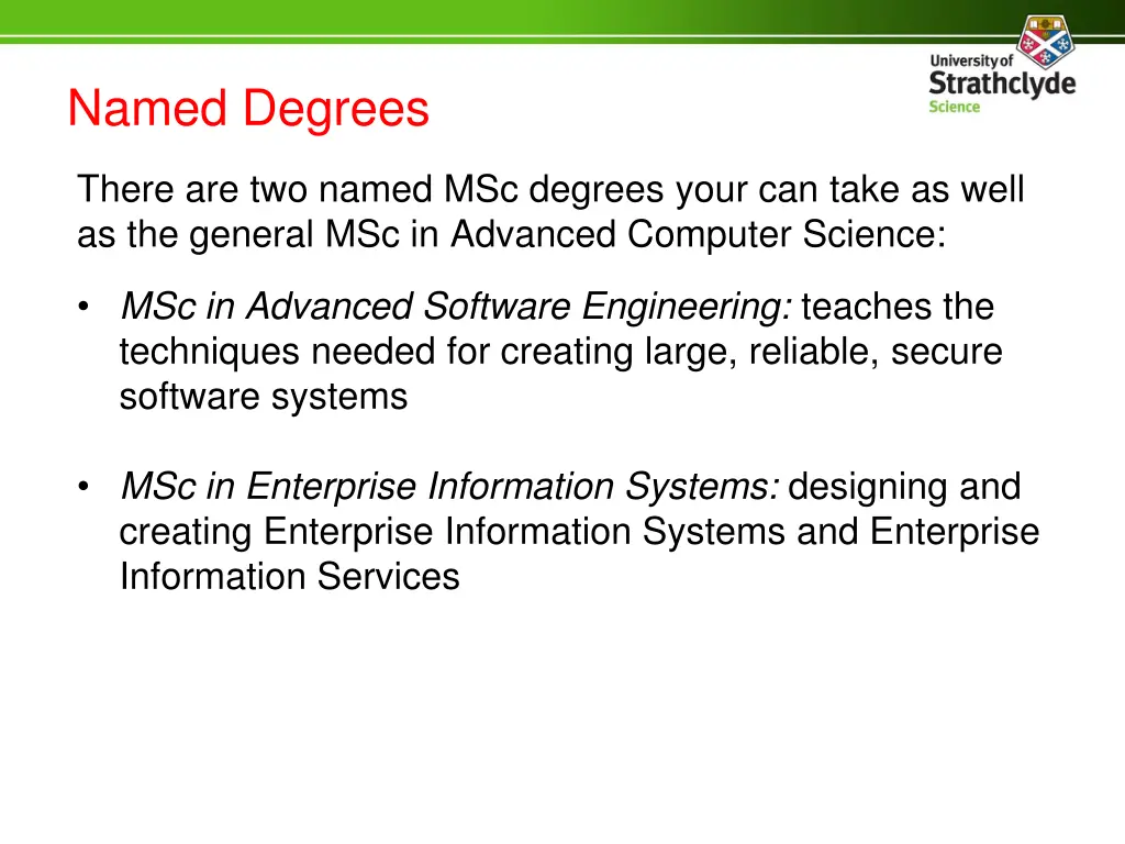 named degrees