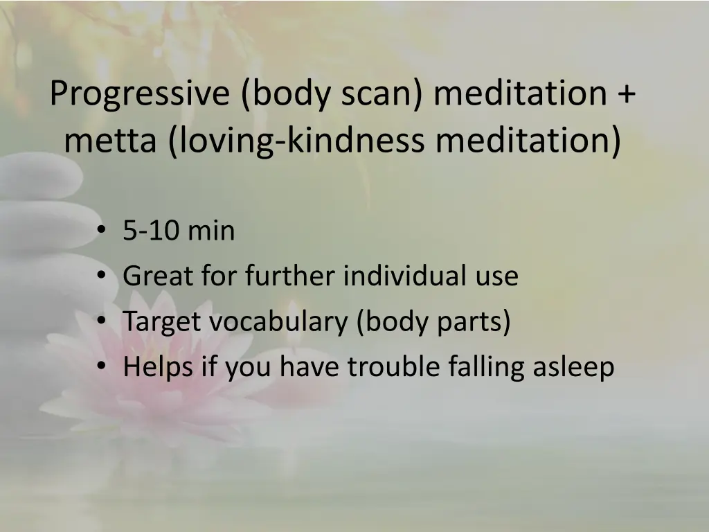 progressive body scan meditation metta loving