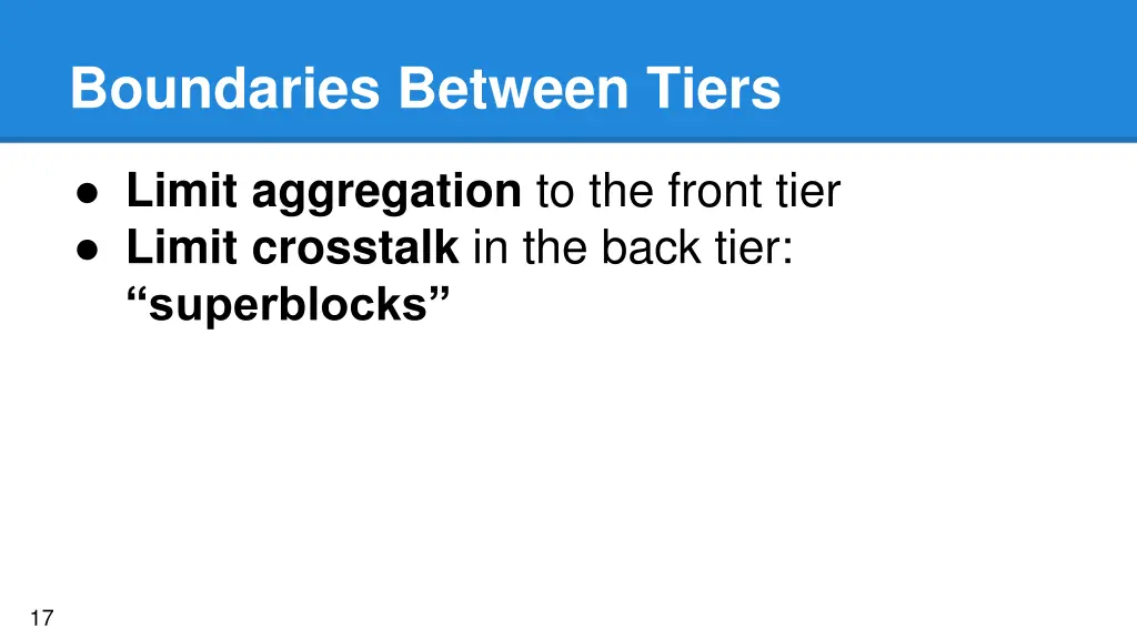 boundaries between tiers