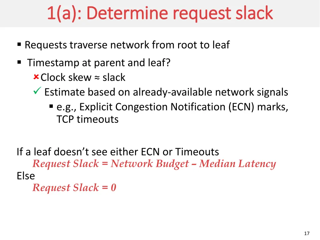 1 a determine request slack 1 a determine request