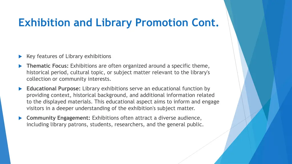 exhibition and library promotion cont