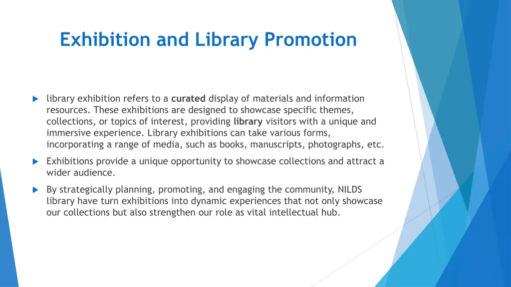 exhibition and library promotion