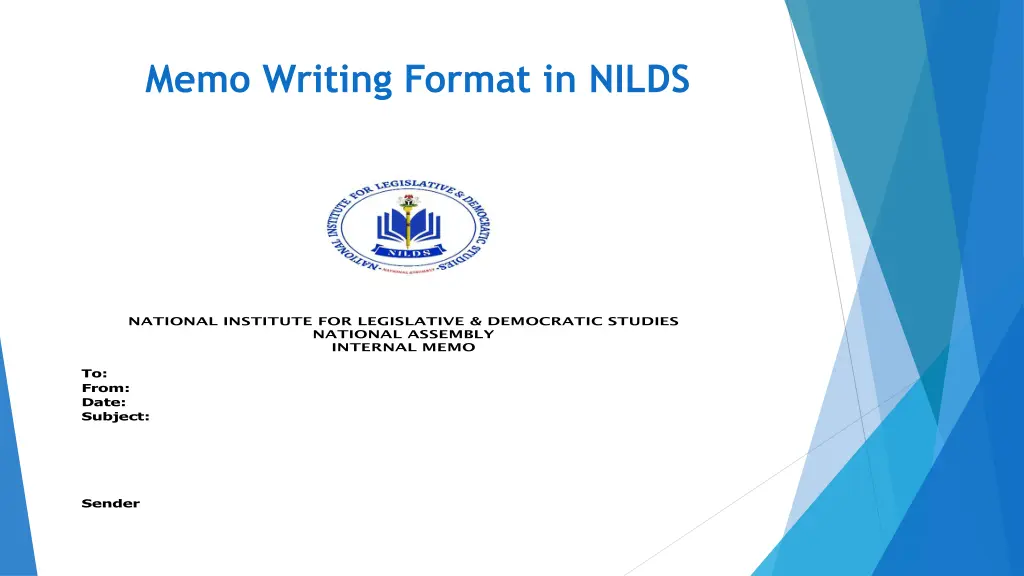 memo writing format in nilds