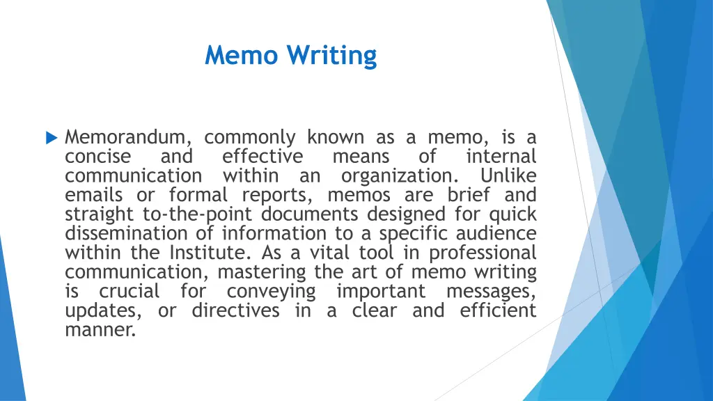 memo writing