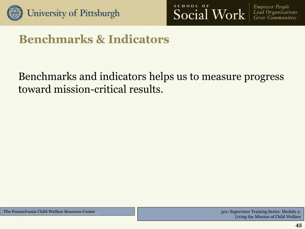 benchmarks indicators