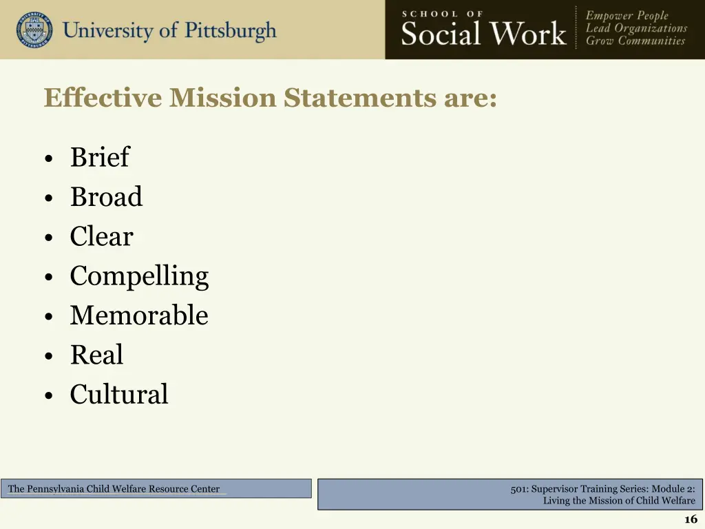 effective mission statements are