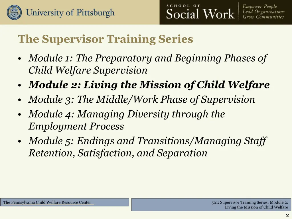 the supervisor training series