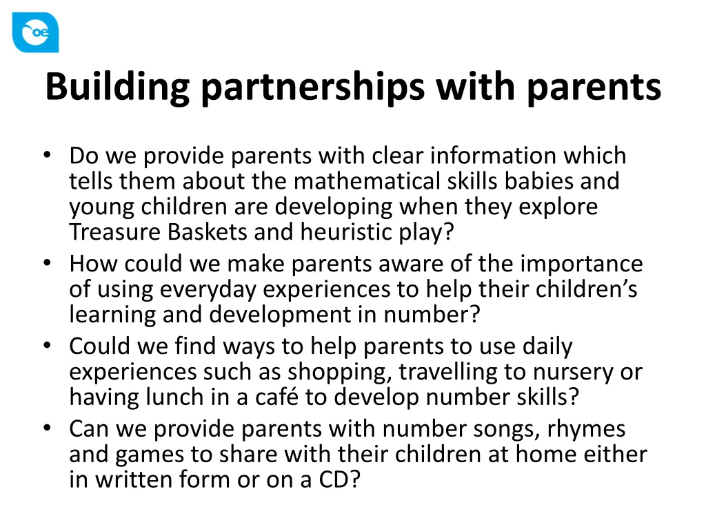 building partnerships with parents