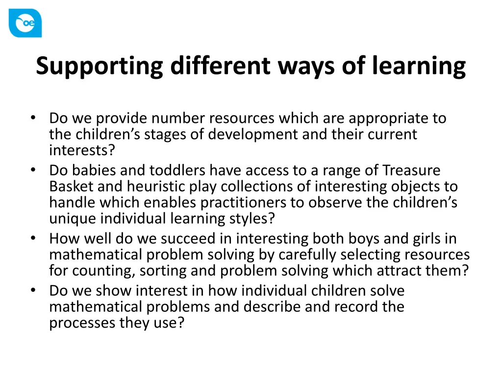 supporting different ways of learning