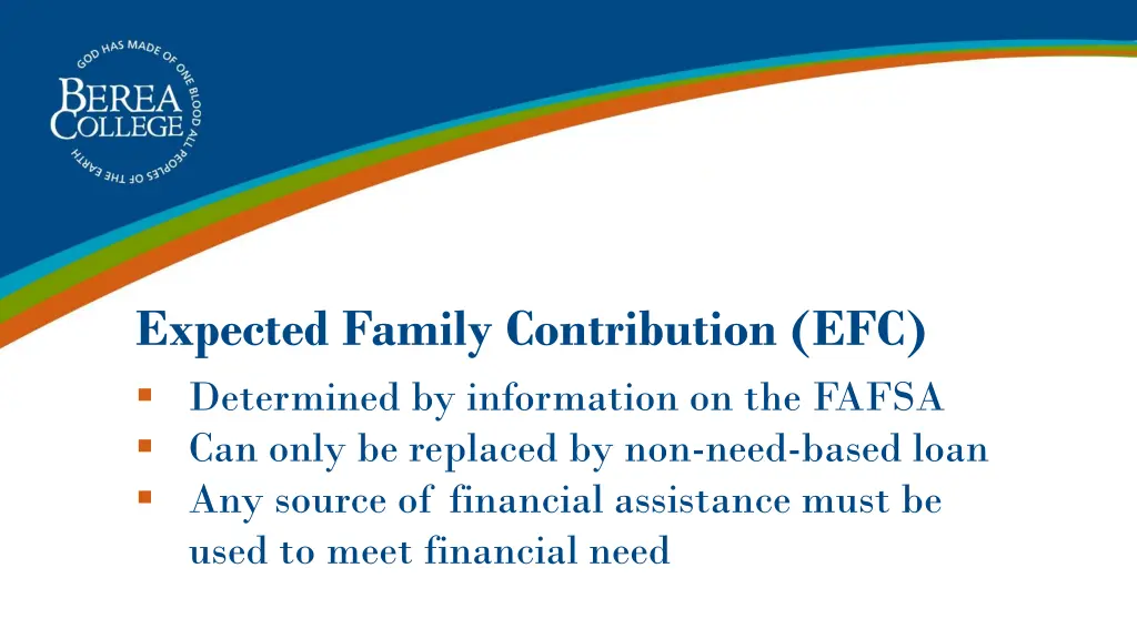 expected family contribution efc determined