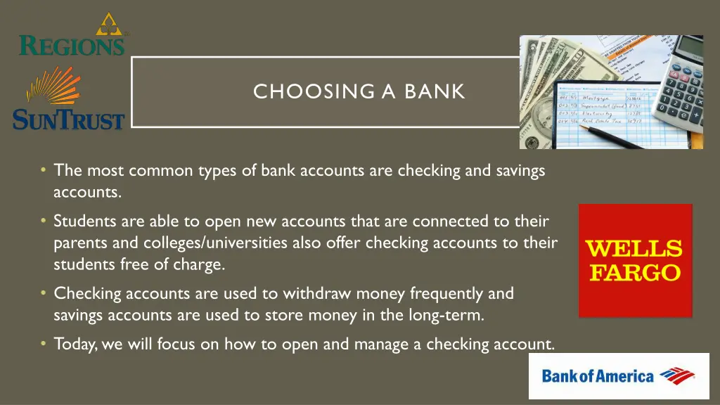 choosing a bank 1