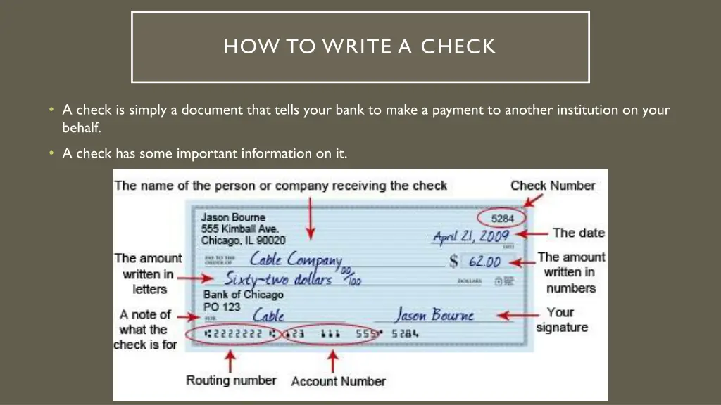 how to write a check