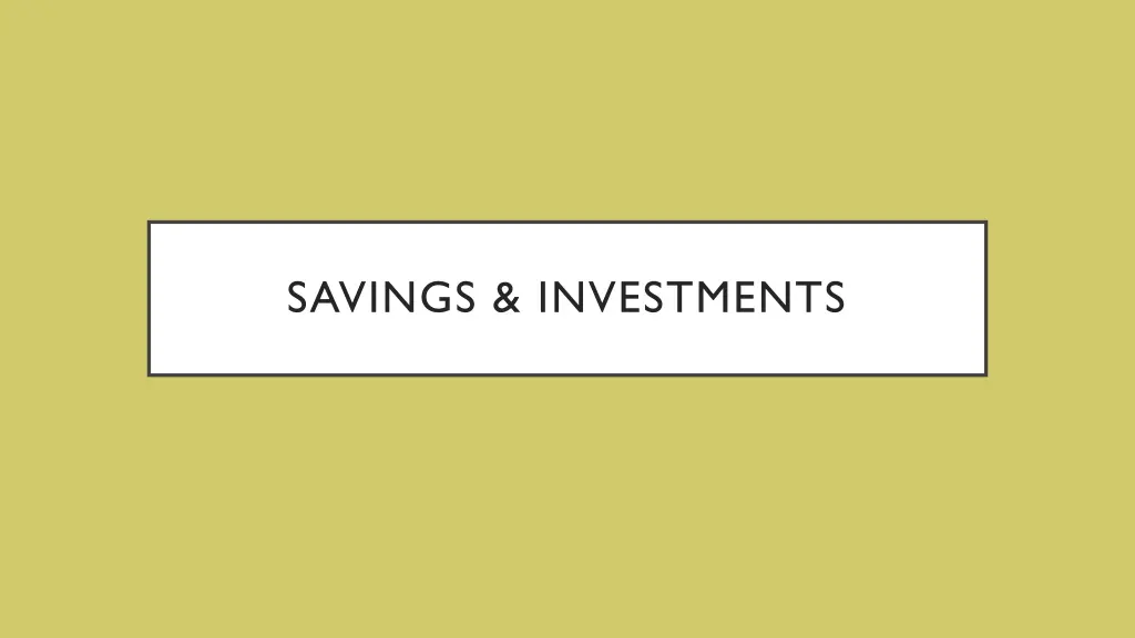 savings investments