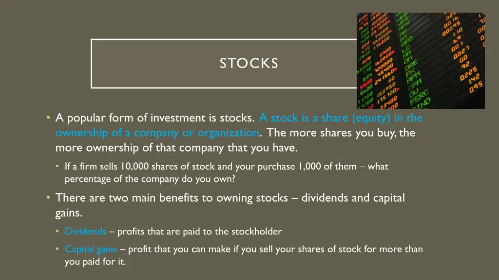 stocks