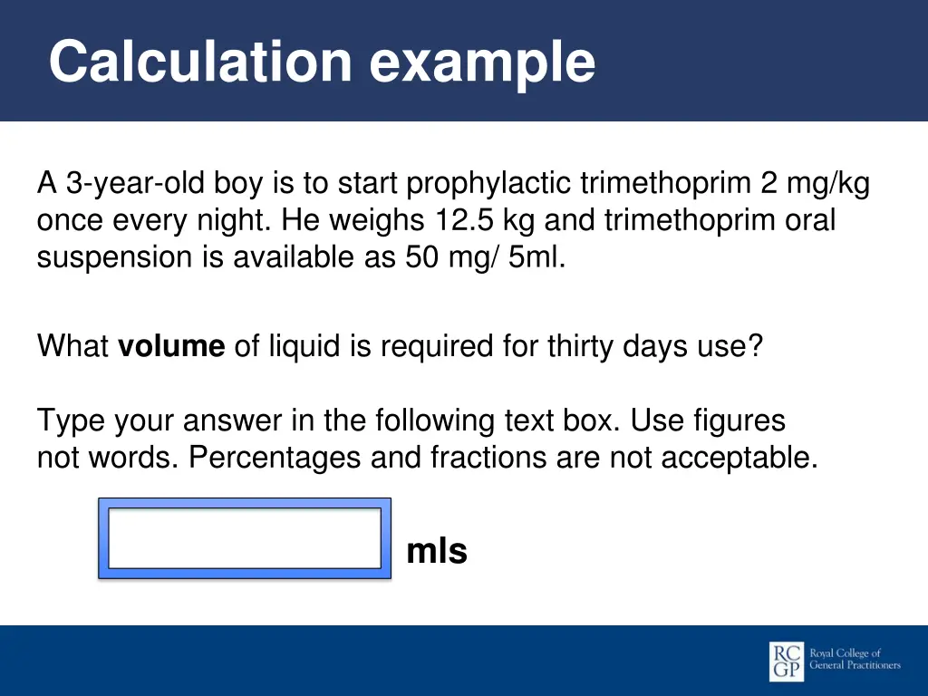 calculation example