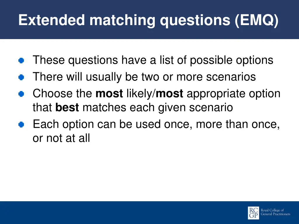 extended matching questions emq