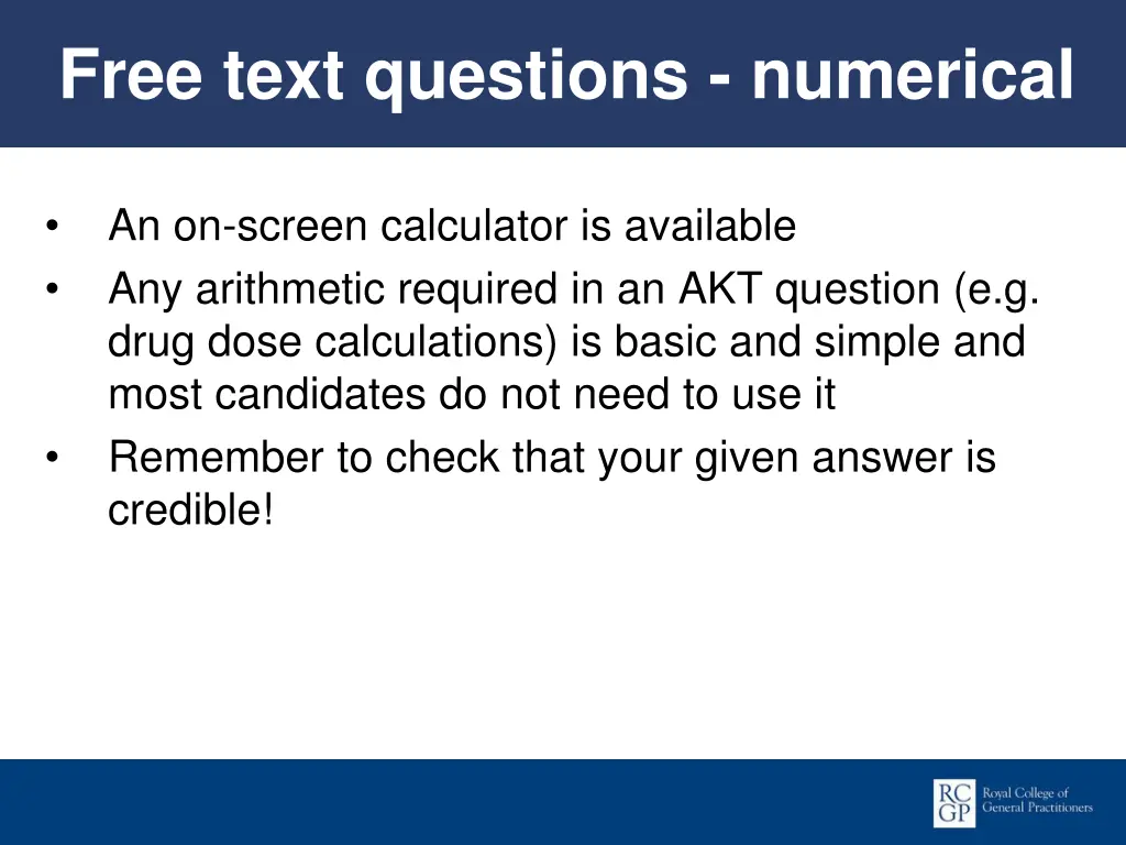 free text questions numerical