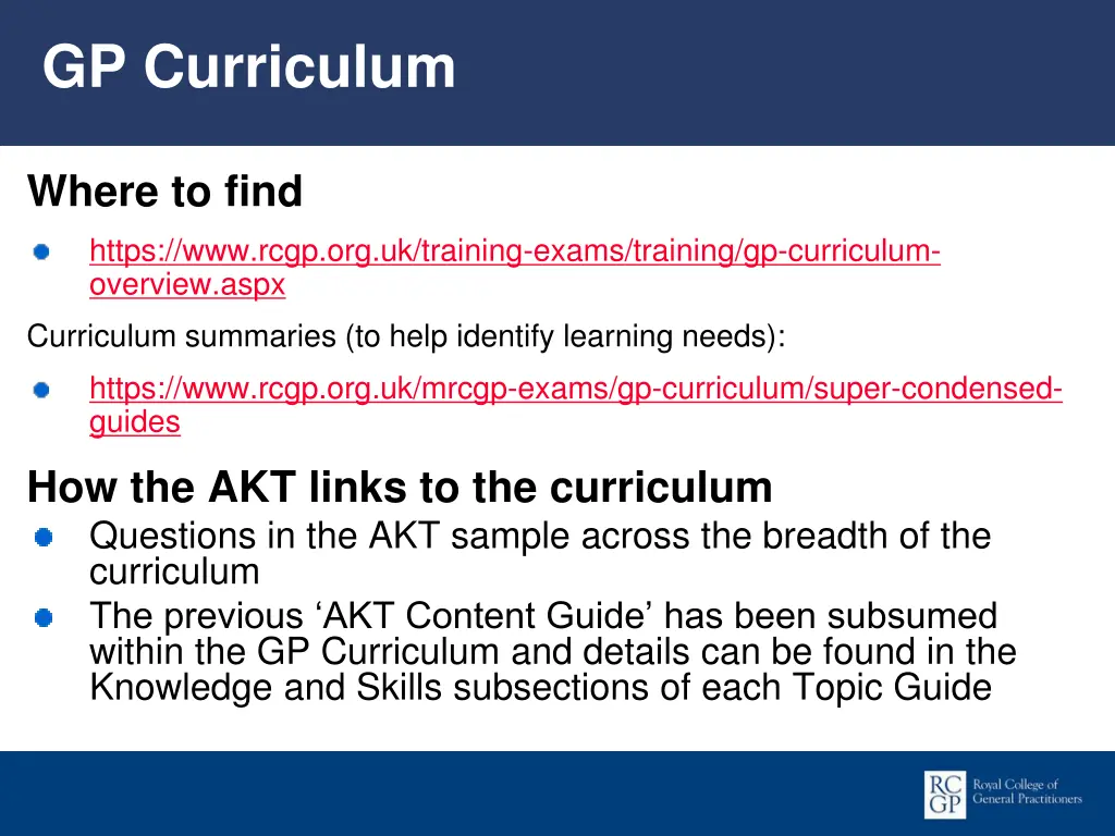 gp curriculum