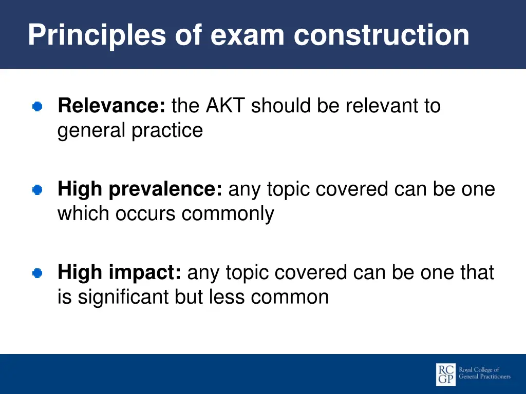 principles of exam construction