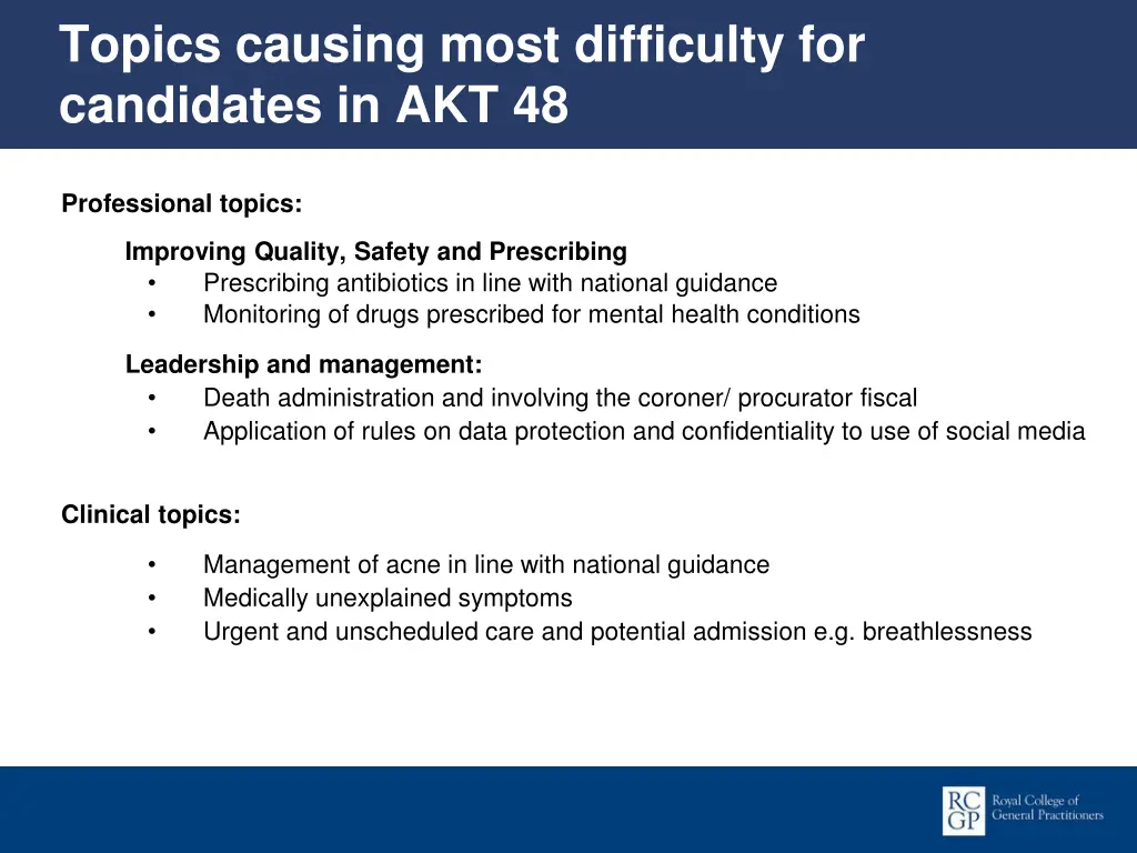 topics causing most difficulty for candidates 2